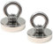 Magnetpro 2 Stück Ösenmagnet über 100 KG Ziehkraft Superstarker Neodym Magnete, Schwerdacht Seltenerdmagnete mit Augenbolzen, Durchmesser 48 mm für magnetisches Fischen, Jagd, Rückgang im Fluss