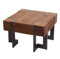 Mendler Couchtisch HWC-A15, Wohnzimmertisch, Tanne Holz rustikal massiv MVG-Zertifiziert - braun 60x60cm