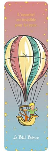 Lesezeichen Kleiner Prinz mit seinem Fuchs und seinem Heißluftballon in Pastellfarben – Maße: 17 x 5 cm