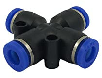 Raccordo rapido a croce tubo/tubo da 6mm - Conf.10 pezzi