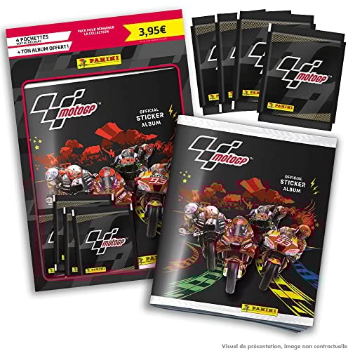 Panini 004537SPCFGD Moto GP Sticker 4 Taschen + Album gratis