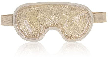 NEWGO Cooling Eye Mask for Puffy Eyes, Reusable Hot Cold Therapy Gel Cold Eye Mask for Migraine, Headache, Dark Circles, Dry Swollen Eyes, Sinus Pain-Champagne Gold