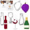 Foose Cookie Cutters Wine Tasting Cookie Cutter 4 Pc Set, 4-5 in, Grapes, Tin Plate Steel, USA