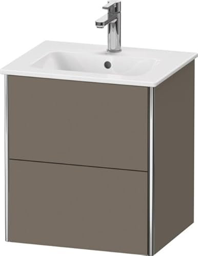 Duravit XSquare Waschtischunterbau Compact wandhängend 51,0x41,8 cm, 2 Schubkästen, für Waschtisch ME by Starck 233653, XS430609090, Farbe: Flannel Grey Seidenmatt Lack
