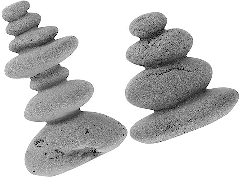 FOMIYES 2Stücke Japanische Steinlaterne Mini Pagode Statue Asiatische Deko Garten Skulptur Bonsai Pavillion Miniatur Dekoration Aquarium Ornament Feengarten Micro Landschaft Zubehör