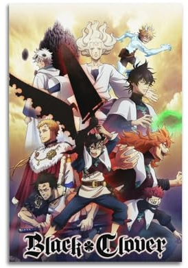 VZRSQZK Poster mit Anime-Motiv Black Clover, dekoratives Gemälde, Leinwand-Wandposter und Kunstdruck, modernes Familienschlafzimmer-Dekor-Poster, 20 x 30 cm