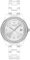 Emporio Armani Watch for Women, Quartz Movement and 36mm Case Size with Stainless Steel, Leather or Silicone Strap Weiß und Silberton, 36MM