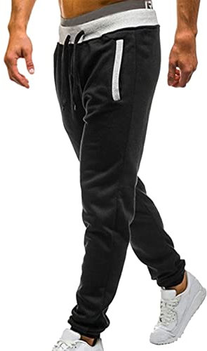 Zhiyao Oversize Jogginghose Herren Cargo Hosen Baumwolle Sporthose Lange Trainingshose Jogger Männer Fitness Sweathose Freizeithose Relaxed Fit Sweatpants Jogginghosen mit Taschen Schwarz M