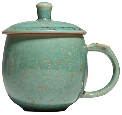 Generic Tazas de Cerámica Hechas a Mano, Tazas de Té, Diseño Artístico, Estilo Asiático, Hermosas Tazas de Café, Adecuadas para Tazas de Té 6.83Oz Verdes para Oficinas Y Hogares