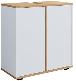 Vicco Waschbeckenunterschrank Didi, Weiß/Artisan, 60 x 62 cm mit 2 Türen