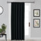 Yorkshire Bedding Pencil Pleat Blackout Curtains for Living Room 66 x 84 Inch Thermal Insulated Super Soft 1 Panel Black Curtain with 1 Tieback