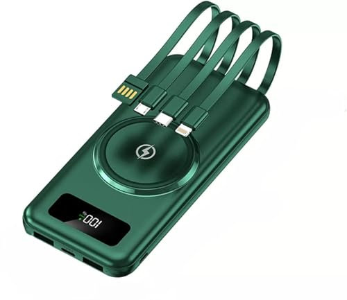 POWER BANK 20000MAH WIRELESS CON RICARICA RAPIDA E 4 USCITE USB CARICATORE UNIVERSALE