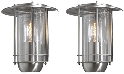 KONSTSMIDE 2er Set Außenwandleuchte TRENTO, Wandlampe Edelstahl / Acrylglas klar, 7565-000