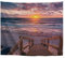 A.Monamour Wanddekor Wandteppiche Sonnenuntergang Am Strand Ufer Küste Holzbrücke Pier In Tropischen Blauen Ozean Natur Landschaft Bild Stoff Wandbehang Tapisserie Wandbild Dekore 153x203cm