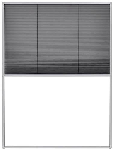 vidaXL Aluminium Plisse Insect Screen - 60x80cm Black Mesh Net | Easy Install | White Frame | Fibreglass Netting