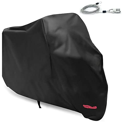 Limirror Motorradgarage Motorradplane Motorrad Faltgarage, Motorrad Abdeckplane Abdeckhaube, Roller-Schutzhülle Outdoor & Indoor für Harley-Davidson, Honda, Suzuki(Schwarz, L(220x95x110 cm))