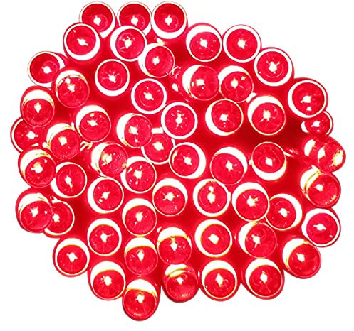 Tuokay Super Bright Plug in Fairy Lights with Memory Function, 12m 100 LED Decorative Indoor String Lights for Gazebo Patio Yard Fence Ornament (Red)