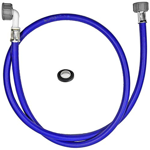 SPARES2GO Manguera de llenado de agua fría de 1,5 m + arandela de entrada con malla de filtro para lavadora Samsung