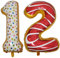 DIWULI Luftballon 12 Geburtstag XL Sweet Donut - Zahl 12