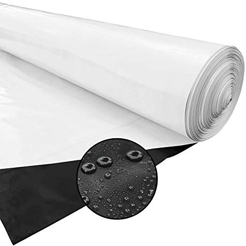 GDMING Flexible Teichfolie, Sonnenschutz Silofolie, Abdeckfolie, Pannensicher Anti-Versickerung PVC Schwarz Und Weiß Membran, Zum Fischteich Gewächshaus, 60 Größen (Color : Black, Size : 4x8m)