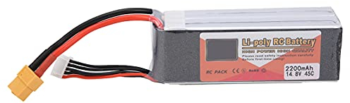 Dilwe RC Auto Lipo Batterie, 14.8V 2200mAh Batterie mit Großer Kapazität 4S RC Lipo Batterie mit 45C XT60 Stecker für Ferngesteuertes Auto