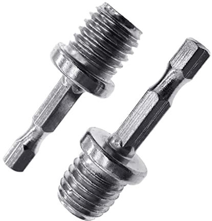 SUOYATE Convenient 2x 1/4 Hexagon Connecting Rod Adapter Drill Chuck M14 Stainless Steel Drilling Accessories Polishing Disc