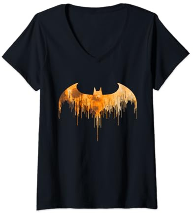 DC Comics Batman Arkham Knight Halloween Logo Art T-Shirt mit V-Ausschnitt