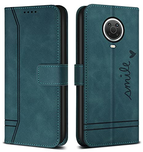 Bravoday Hülle für Nokia G10 / Nokia G20 / Nokia G30, PU Ledertasche Handyhülle Flip Schutzhülle Kompatibel mit Nokia G10 / Nokia G20 / Nokia G30, mit Kartenfäch & Kickstand, Grün