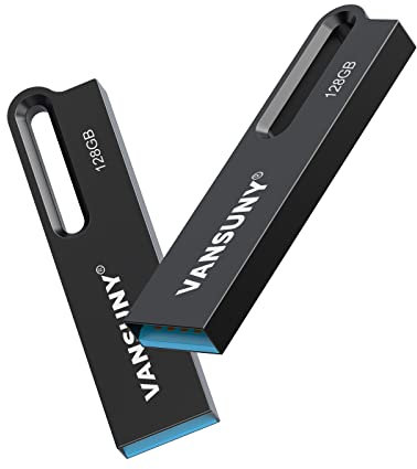 Vansuny 2 Pack USB 3.0 Flash Drives 128GB Metal Waterproof Flash Drive Ultra High Speed Memory Stick, Portable Thumb Drive for PC/Tablets/Mac/Laptop