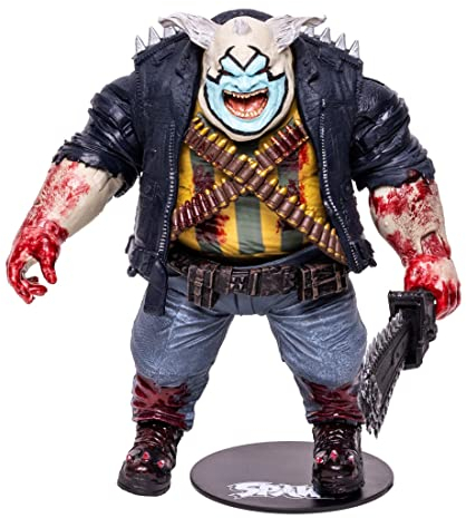 McFarlane Toys, Spawn Comic 7-inch The Clown (Bloody) Deluxe Spawn Action Figure with 22 Moving Parts, Collectible DC Figure with Accessories and Collectors Stand Base – Ages 12+