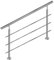 Aufun Corrimano in acciaio inox, 120 cm, ringhiere per scale interne ed esterne con 2 pali per scale, parapetto, balcone (120 cm, 3 barre trasversali)