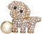 KristLand Hunde Brosche Kristall Tiere Brosche Corsage Art Deco Mode Süßes Hündchen mit Perle Brosche Geburtstag Partygeschenk für Frauen Damen Mädchen
