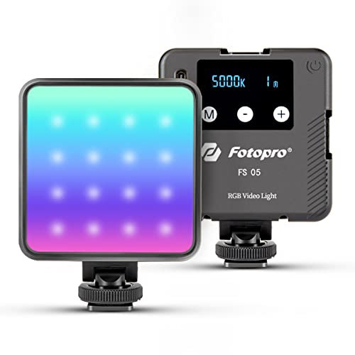 Fotopro RGB Video Light,Led Camera Light 2500K-9000K Dimmable,2000mAh Rechargeable Portable Full Color Fill Light for Photography Youtube Vlogging