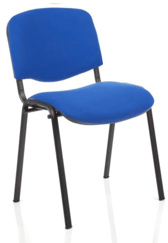 OPO ISO Stacking Chair Robust Frame Curved Backrest | Stackable up to 12 High Padded Seat Great Conference/Meeting Chair Blue Fabric Blue Fabric Black