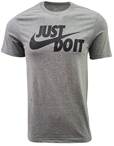 Nike Kurzarm-T-Shirt, matt, Unisex-Erwachsene, Heidegrau/Schwarz, XL