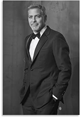 VAIKANHAI Schauspieler George Clooney Poster Bild Kunstdruck Leinwand Gemälde Schlafzimmer Ästhetik 20 x 30 cm Rahmen