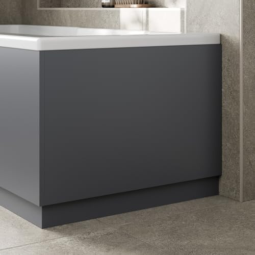 Aurora® Modern 750mm End MDF Bath Panel 18mm Wooden Panels for Bathroom Baths Soaking Tubs, Adjustable Plinth, Easy to Cut, Grey Gloss