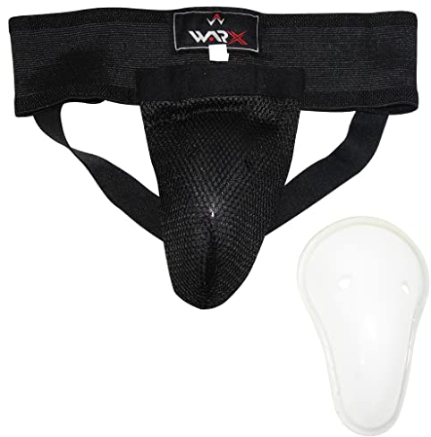 WARX Groin Guard With Gel Cup Boxing MMA Protector Box Martial Arts Abdo Jock Karate Taekwondo Abdominal Protector (L)