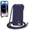 SLWYF Compatible with iPhone 14 Pro Crossbody Lanyard Case, Liquid Silicone Protective Phone Case with Strap Adjustable Neck Cord Necklace Soft Cover for iPhone 14 Pro, Navy blue