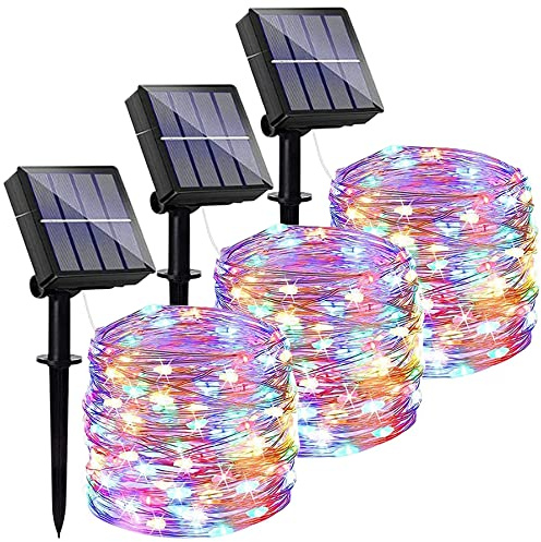 Ligarko Solar Fairy Lights, 3 Pack 36M 360LED Garden Lights Waterproof | 8 Modes Decorative Solar String Lights for Trees, Garden, Patio, Party(Multi-Coloured)