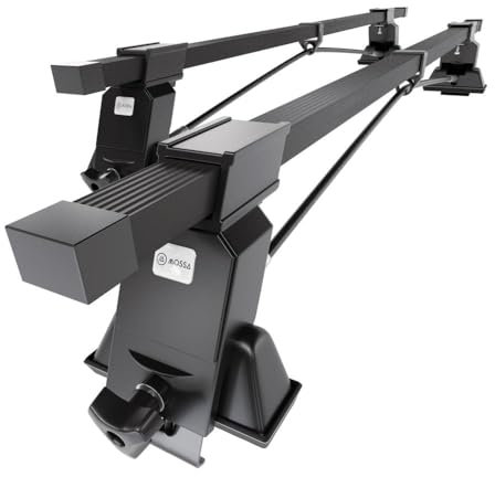 Mossa - Stahl-Dachträger kompatibel mit Opel Astra G mk II Caravan (1998-2009) - schwarz Dachträger Dachgepäckträger - Montagepunkte