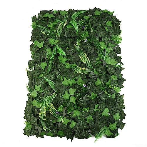 ZYNCUE QOXEZY Künstliche grüne Grasplatten, künstliche lebende Pflanze, quadratische Hecke, Sichtschutzzaun, Rankgitter, Kunststoff, Rasenpflanze, grüner Hintergrundmatte für Heimwanddekoration