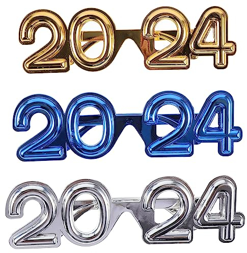 ifundom 3st 2024 Digitale Brille Brillen Für Das Partydekoration 2024 Klasse 2024 Glas Brillengestelle Für Das Neue Jahr 2024 Party-requisiten Fräulein Anzahl Stk Leistungsrequisiten