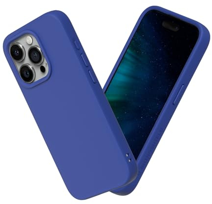 RhinoShield Case kompatibel mit [iPhone 15 Pro Max] | SolidSuit - Stoßdämpfende & schlanke Schutzhülle mit Premium Finish - 3.5 Meter Fallschutz - Blau