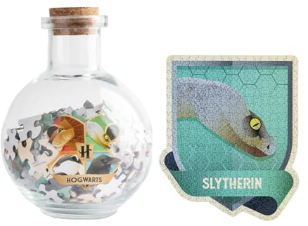 Grupo Erik Harry Potter Puzzle Slytherine Hogwarts Haus – Sammler Puzzle 322 Teile in Zaubertrinkflasche - Offizieller Harry Potter Fanartikel Geschenke