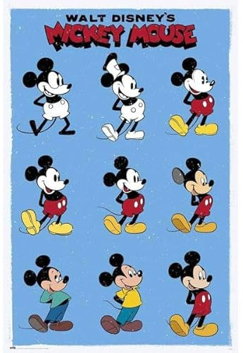 Micky Maus – Poster 61 x 91,5 cm – Evolution – Versand gerollt