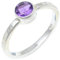 JEWELFORCE Amethyst-Edelstein-Bandring für Herren und Damen, Bandring in allen Größen, Geschenkartikel, 925er-Sterlingsilber, Bandring-Schmuck JSR-132K_47 (15.0)