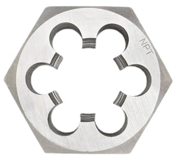 Troquel redondo NPT de 1/4-18, Troquel de tubo hexagonal, Troquel de rosca de tubería, Troquel de rosca de máquina a la derecha, Kit de roscado manual de tubería de acero al carbono, Troquel de corte