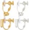 Beebeecraft 1 Box 16Pcs Screw Clip-on Earring Converter 18K Gold Plated & 925 Sterling Silver Plated 2 Styles Screw Non-pierced Clip-on Earring Findings Components for DIY Earring Gift Making