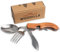 Outdoor Campingbesteck von Woodilla - Couverts pliants, en acier inoxydable & bois, couteau, fourchette, cuillère, décapsuleur, set de couverts 4 pièces